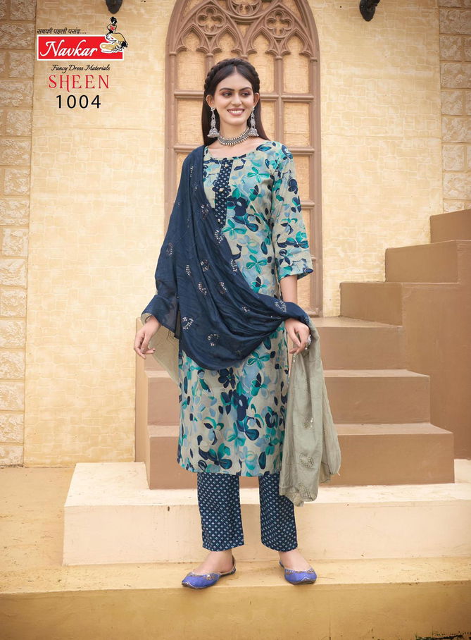 Sheen Vol 3 By Navkar Muslin Printed Kurti With Bottom Dupatta Wholesale Shop In Surat
